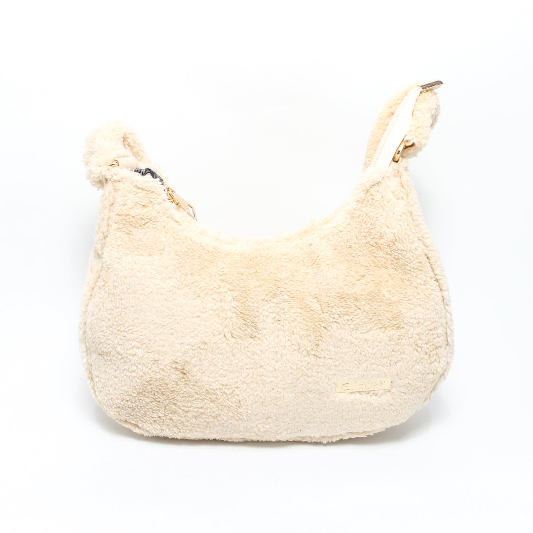 GBA005057 Glitter Women Fur Hand Bag