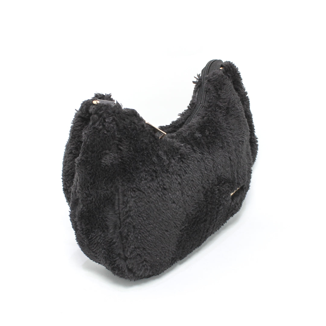 GBA005057 Glitter Women Fur Hand Bag