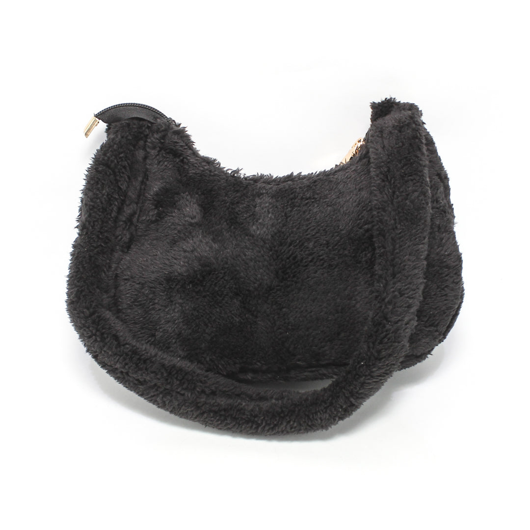 GBA005057 Glitter Women Fur Hand Bag