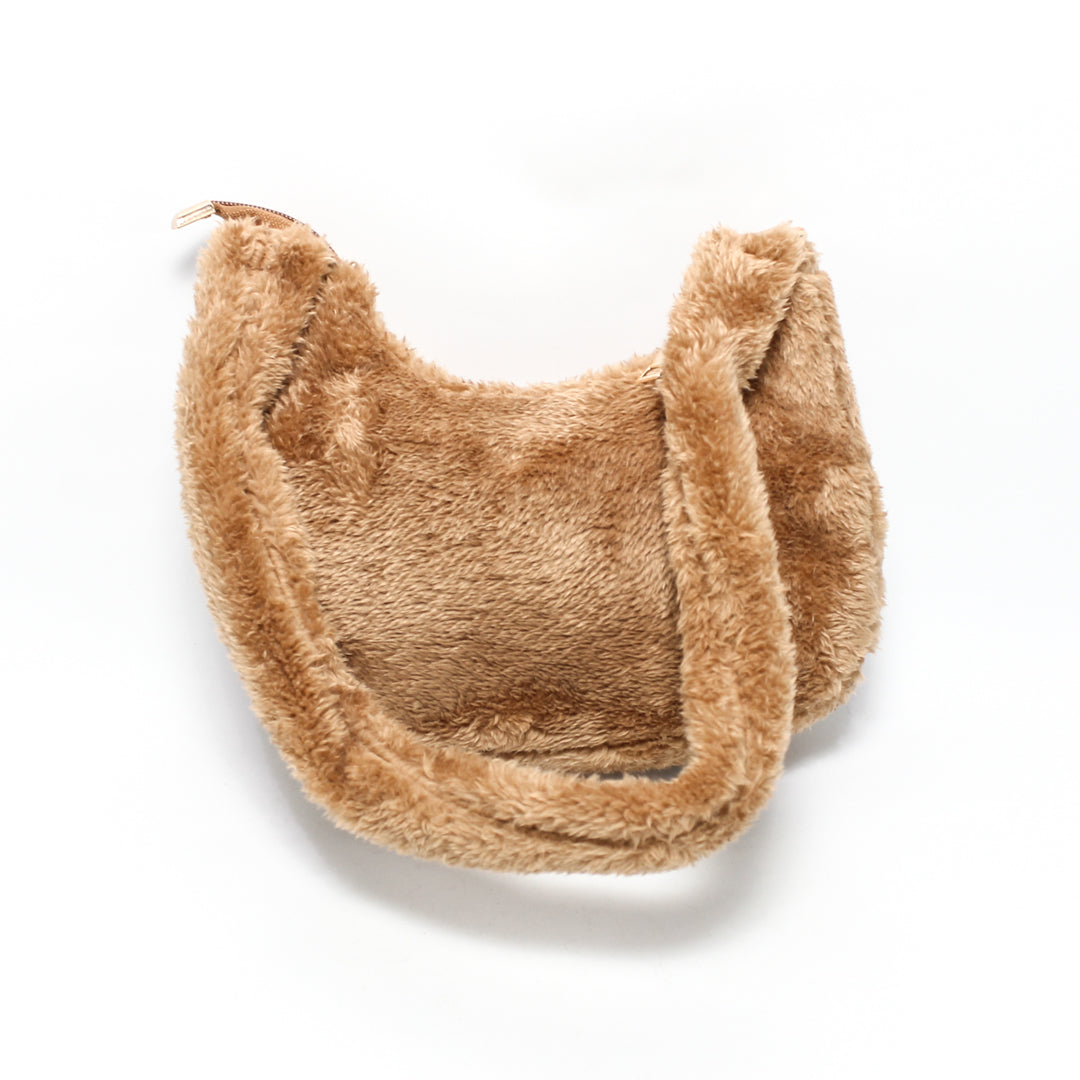 GBA005057 Glitter Women Fur Hand Bag