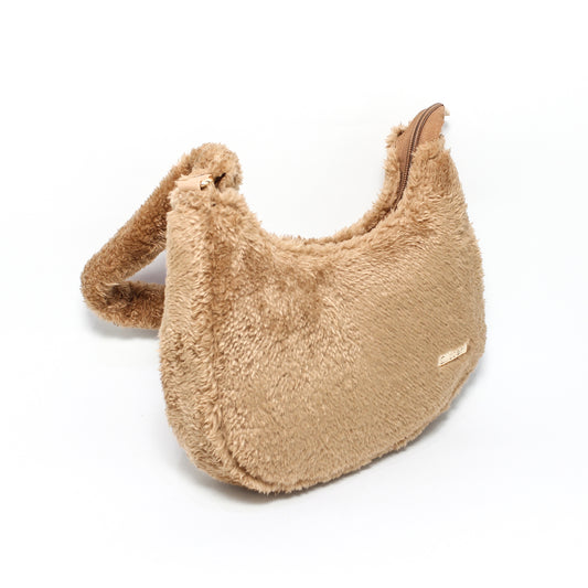 GBA005057 Glitter Women Fur Hand Bag