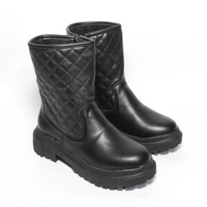 GBO370628 Glitter Women Winter Boot – Beige & Black